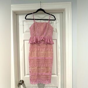 Pink lace corset dress